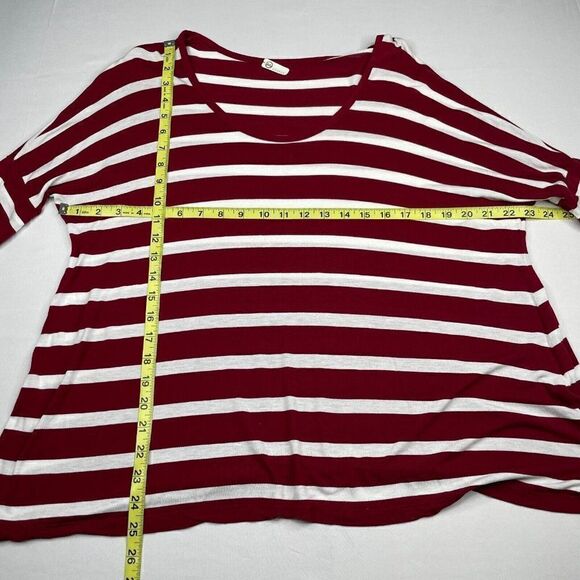 AG Adriano Goldschmied Oversized Red Striped Dolman Tee - Picture 7 of 8